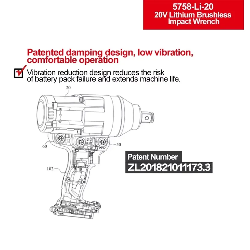 Devon 20V large torque three t - огляд і ціна Power Tools Battery