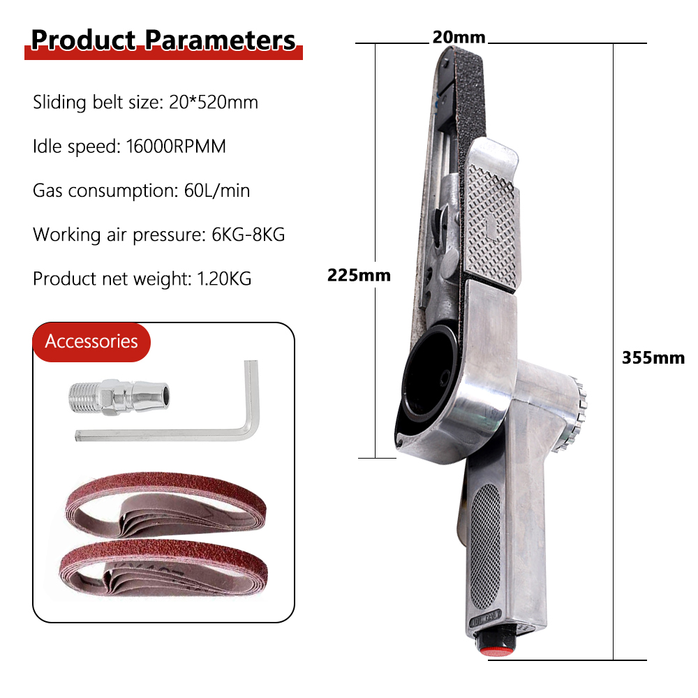 520*20mm Mini Air Belt Sander  - огляд і ціна Belt Sander Portable