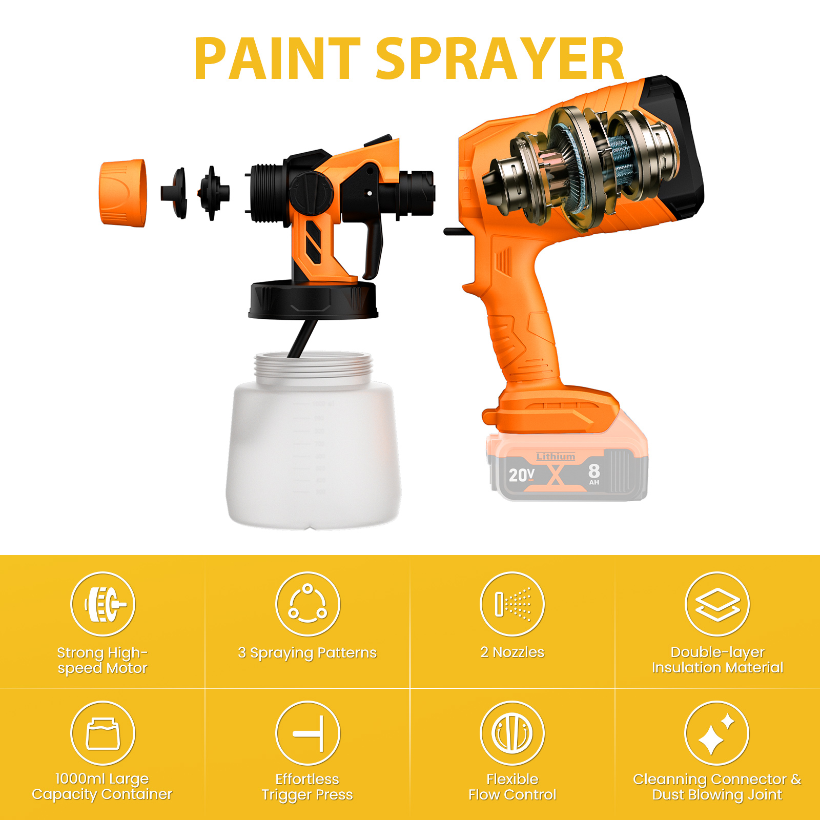 1000ML Electric Spray Gun For  - огляд і ціна Power Tools For Windows